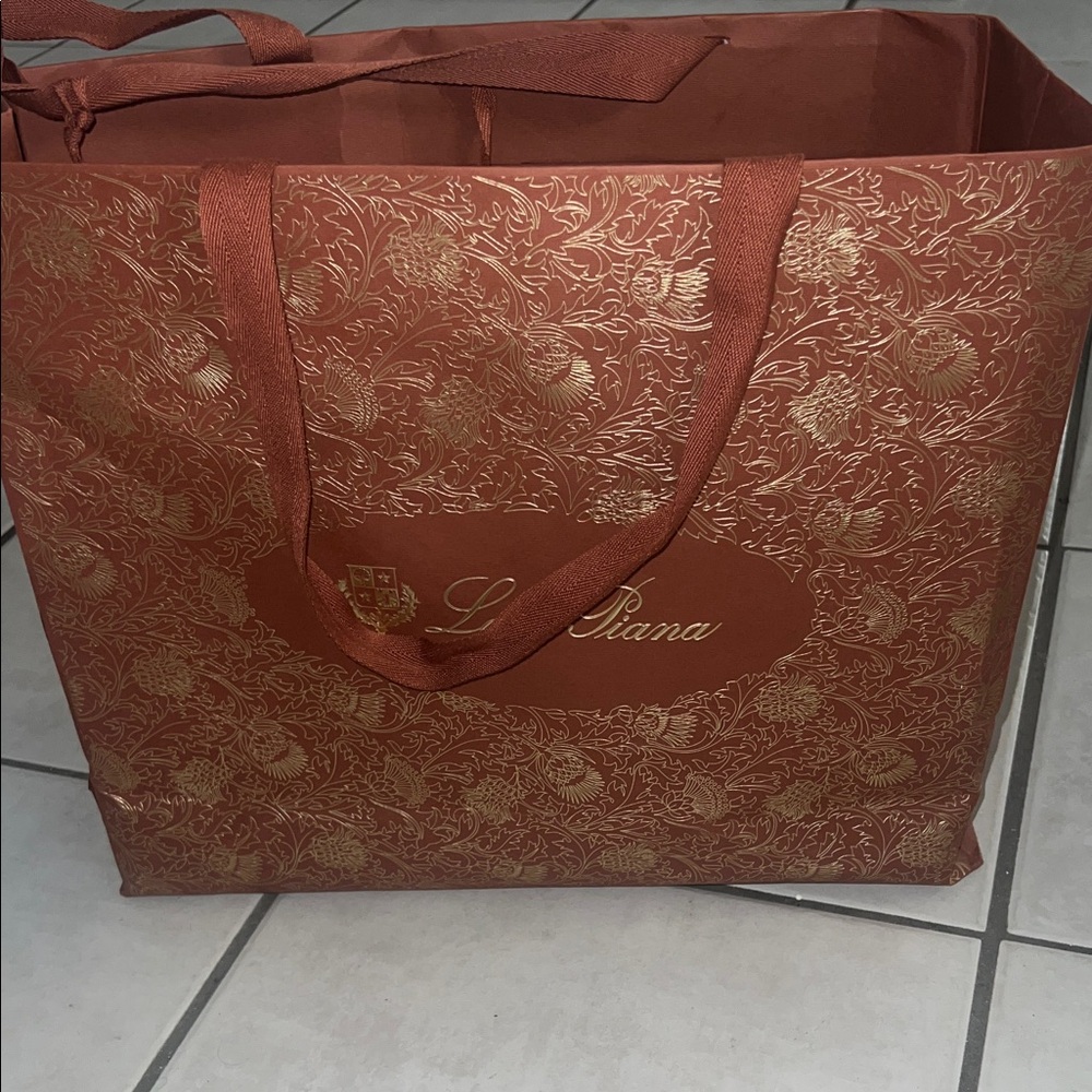 Loro Piana Elegant Brown and Gold Tote